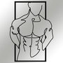 Wallity Muscular Man Escultura de Pared de Metal Negra
